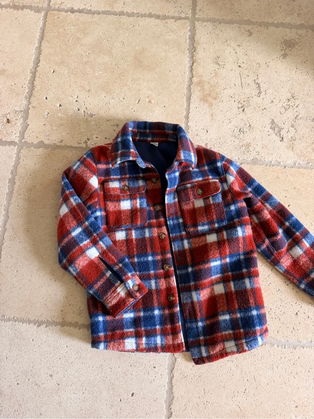 Carter's Rusty red, blue Plaid Button-Front Shirt Jacket